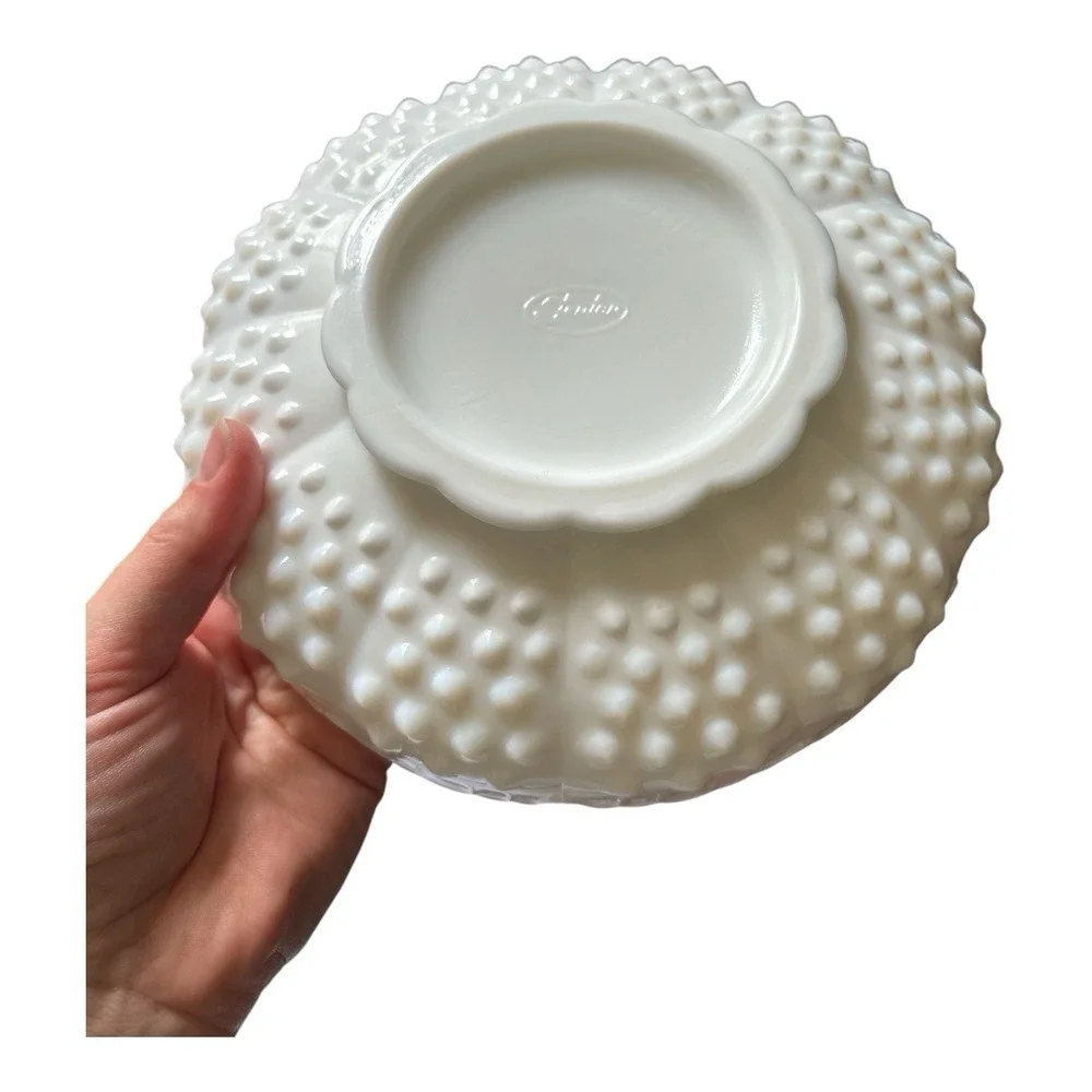 Fenton White Milk Glass Hobnail ashtray/ Candle Holder